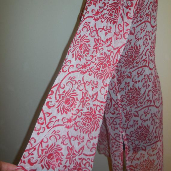 Tunic Sheer Chiffon Blouse Long Sleeve NEW summer top shirt beach cover up - Picture 4 of 4